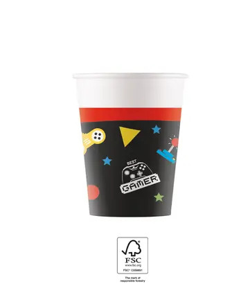 Gamer Gaming Party Papierbecher 8 Stk 200 ml FSC