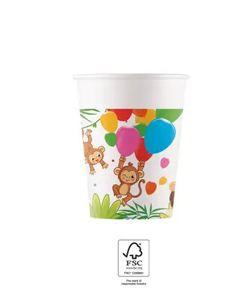 Urwald Balloons Papierbecher 8 Stk 200 ml FSC