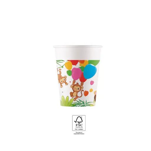 Urwald Balloons Papierbecher 8 Stk 200 ml FSC