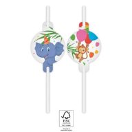Urwald Balloons Papierstrohhalme, 4-teiliges Set FSC