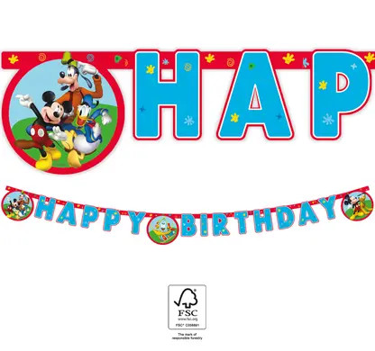 Disney Mickey Rock the House Happy Birthday Schrift FSC 2 m
