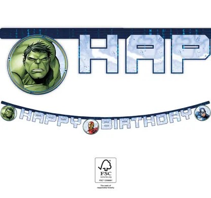 Avengers Infinity Stones Happy Birthday Schrift FSC 2 m