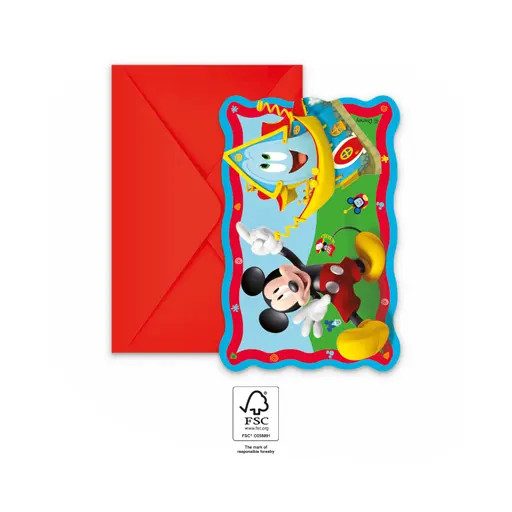 Disney Mickey  Rock the House Party-Einladung 6-er Set FSC