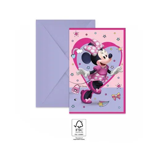 Disney Minnie  Junior Party-Einladung 6 Stk FSC