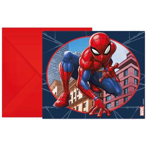 Spiderman Crime Fighter Party Einladung 6 Stk FSC