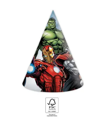 Avengers Infinity Stones Party-Hut, Hut 6er Pack FSC