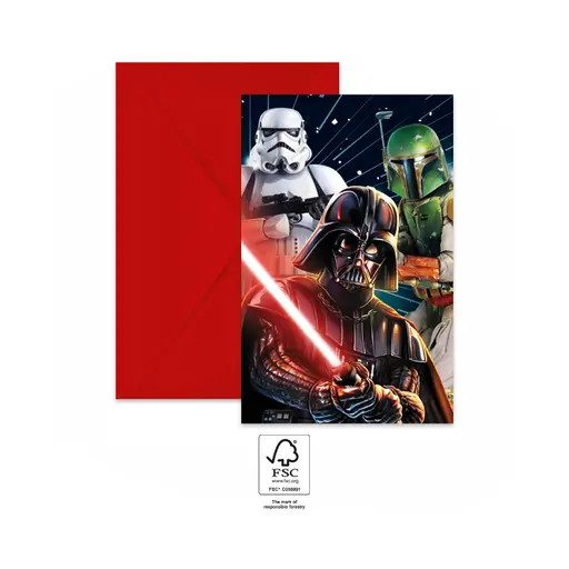 Star Wars Galaxy Party Einladung 6 Stk FSC