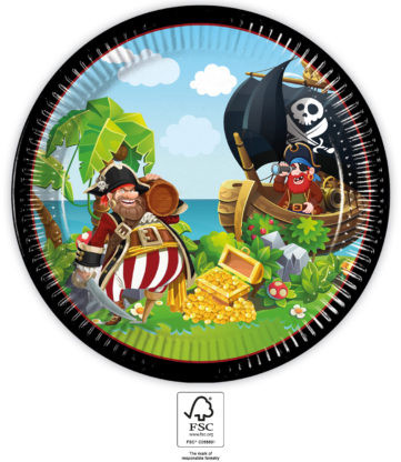 Pirat Island Pappteller 8 Stück 23 cm FSC