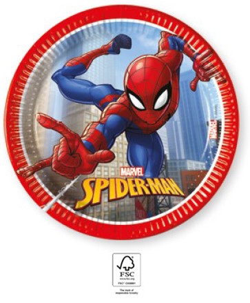 Spiderman Crime Fighter Pappteller 8 Stück 20 cm FSC