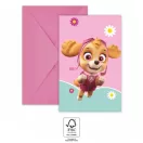 Paw Patrol Skye and Everest Party Einladung 6 Stk FSC