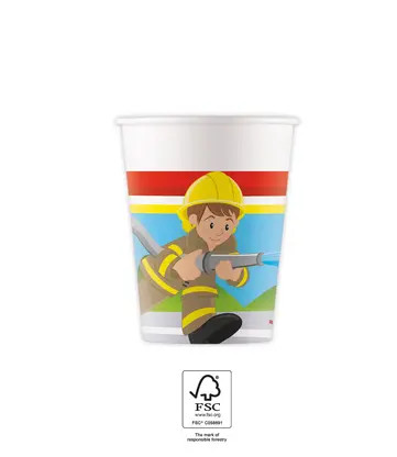 Feuerwehrmann Rescue Papierbecher 8 Stück 200 ml FSC