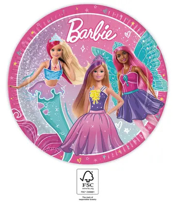 Barbie Fantasy Pappteller (8 Stücke) 23 cm FSC