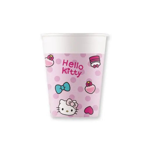 Hello Kitty Fashion Papierbecher 8 Stk 200 ml