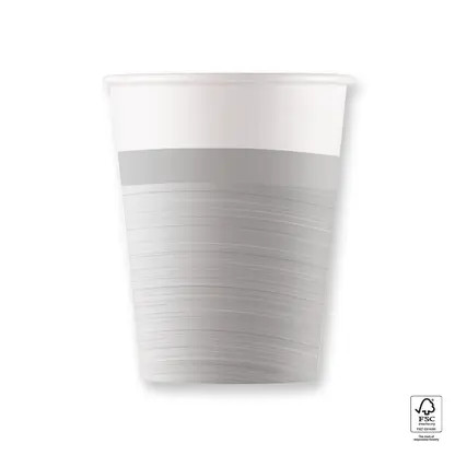 Farbe Next Generation Silber Pappbecher 8 Stück 200 ml FSC