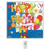   Geburtstag Kokliko Happy Birthday Serviette 20 Stk 33x33 cm FSC