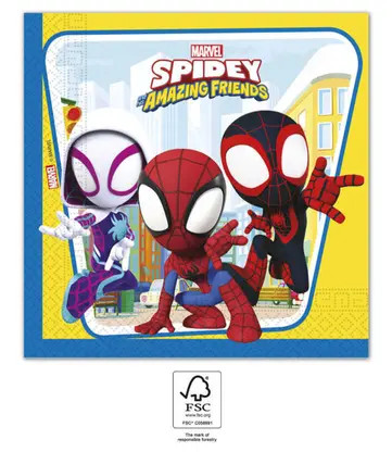 Spiderman Spidey Serviette 20 Stk 33x33 cm FSC