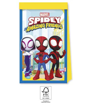 Spiderman Spidey Papiertüte 4 Stück FSC