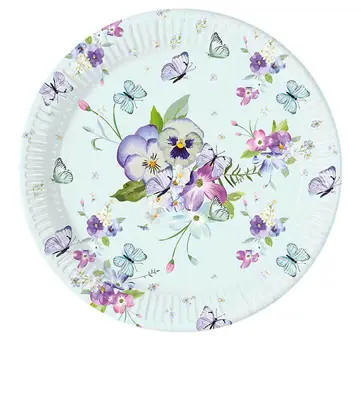 Schmetterling Turquoise Pappteller 8 Stk 23 cm FSC