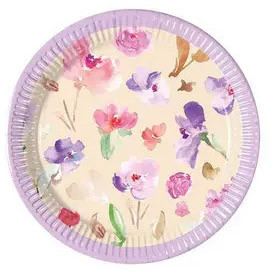 Blume Watercolor Flowers Pappteller 8 Stk 20 cm