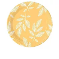 Blume Orange Leaves Blatt Papier Teller 8 Stk 23 cm
