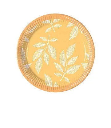 Blume Orange Leaves Blatt Papier Teller 8 Stk 20 cm