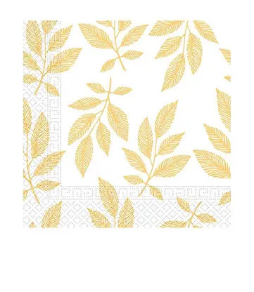 Blume Orange Leaves Blatt Serviette 20er Pack 33x33 cm