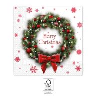   Weihnachten Merry Xmas Wreath i Serviette 20 Stk 33x33 cm FSC