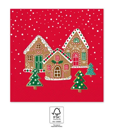Gingerhouses Weihnachten Serviette (20 Stücke) 33x33 cm FSC