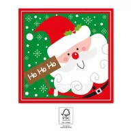   Weihnachten Santa Claus Ho Ho Ho i Serviette 20 Stk. 33x33 cm FSC