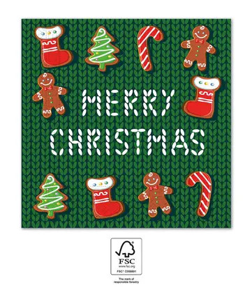 Merry Christmas Handicrafts Weihnachten Serviette (20 Stücke) 33x33 cm FSC