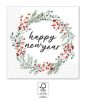 Happy New Year Wreath Serviette 20 Stück 33x33 cm FSC