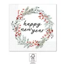 Neujahr Wreath Happy New Year Serviette 20 Stk. 33x33 cm FSC
