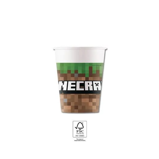 Minecraft Green Papierbecher 8 Stk 200 ml FSC