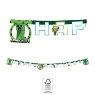 Minecraft Green Happy Birthday Schild FSC 2 m
