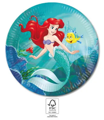 Disney Princess Ariel Pappteller (8 Stücke) 23 cm FSC
