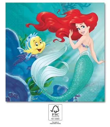 Disney Prinzessin Ariel Curious Serviette 20 Stk 33x33 cm FSC