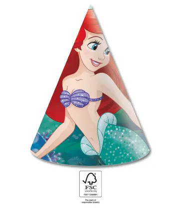 Disney Prinzessin, Ariel Curious Party-Hut, Hut 6er Pack FSC