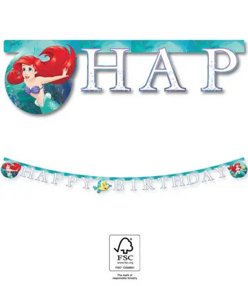 Disney Prinzessin, Ariel Curious Happy Birthday Schrift FSC 2 m