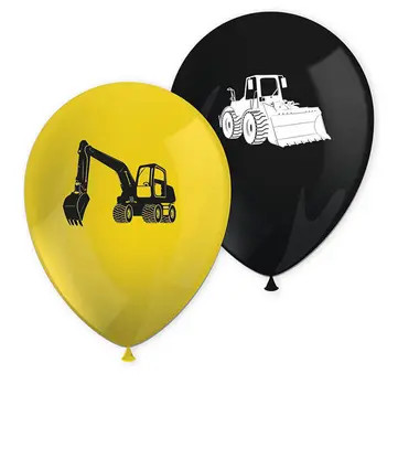 Baustelle Grabber Ballon, Luftballon 8 Stück