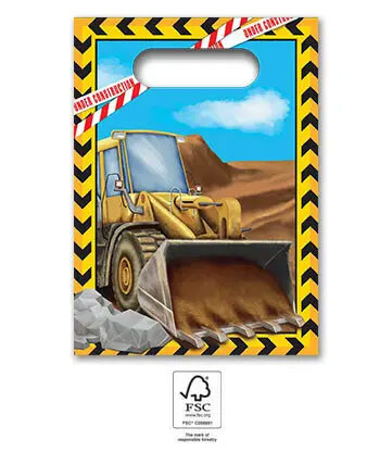 Baustelle Grabber Geschenktaschen Set aus Papier 4 Stk.