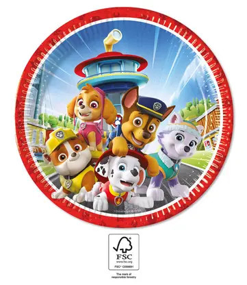 Paw Patrol Rescue Heroes Pappteller (8 Stücke) 23 cm FSC