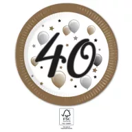   Geburtstag Milestone Happy Birthday 40 Pappteller 8 Stk. 23 cm FSC