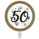 Milestone, Happy Birthday 50 Pappteller (8 Stücke) 23 cm FSC