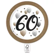   Geburtstag Milestone Happy Birthday 60 Pappteller 8 Stk 23 cm FSC
