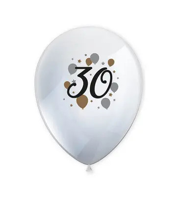 Happy Birthday 30 Milestone Ballon, Luftballon 6 Stück 11 Zoll (27,5 cm)