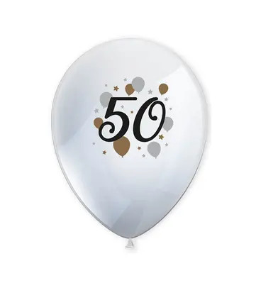 Happy Birthday 50 Milestone Ballon, Luftballon 6 Stück 11 Zoll (27,5 cm)