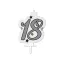 Geburtstag Milestone Happy Birthday Silber Kerzen, Zahlenkerze 18