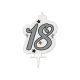 Geburtstag Milestone Happy Birthday Silber Kerzen, Zahlenkerze 18