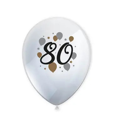 Happy Birthday 80 Milestone Ballon, Luftballon 6 Stück 11 Zoll (27,5 cm)