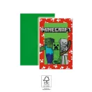 Minecraft Green Party-Einladung 6 Stk FSC